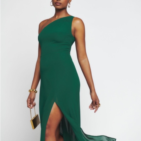Reformation evelyn emerald green dress Size 0 - Picture 2 of 7